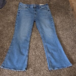NWT American Eagle Hi-Rise Artist Flare Womens Jeans Size 14 Short
